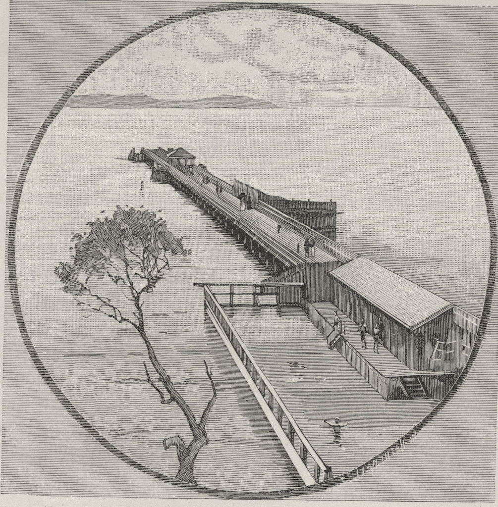 Sandgate Pier. Brisbane. Australia 1890 old antique vintage print picture